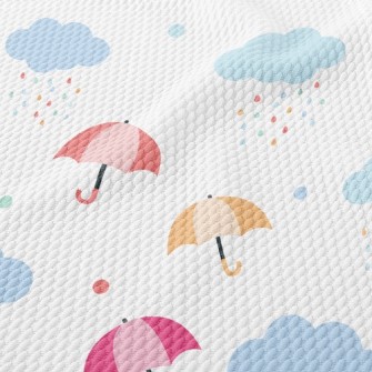 Colorful Flying Umbrellas Birdseye Piqué