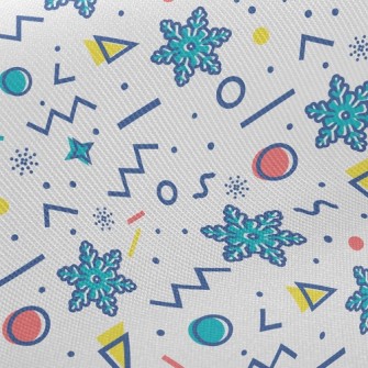 Geometric Snowflakes Twill