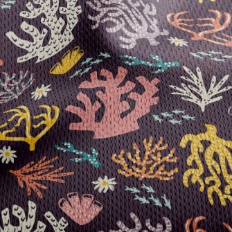 Fish And Coral Sea Athletic Mesh Flat Back