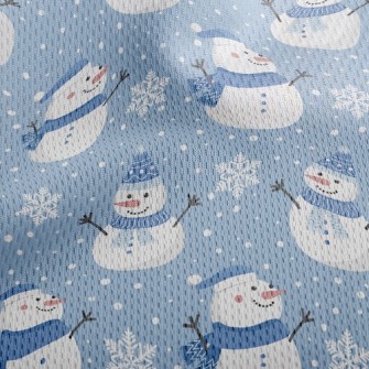 Happy Snowman Athletic Mesh Flat Back