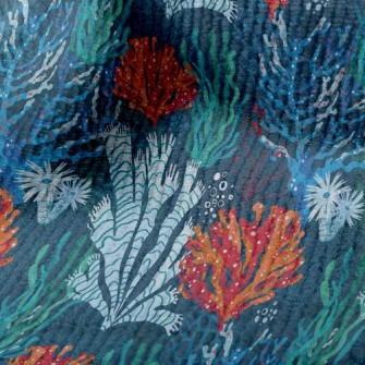 Bright Coral Seaweed Terry