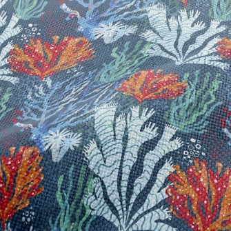 Bright Coral Seaweed Performance Linen