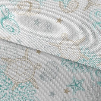 Turtle Coral Shellfish Waterproof Oxford