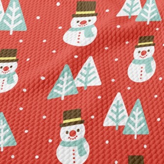 Serious Snowman Christmas Tree Birdseye Piqué