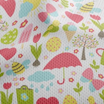 Cute Cartoon Garden Athletic Mesh Flat Back