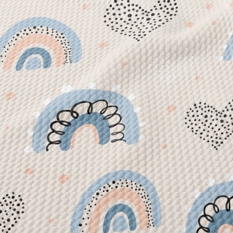 Dots Of Love Graffiti Rainbow Birdseye Piqué