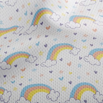 Rainbow Love Basket Sky Star Athletic Mesh Flat Back