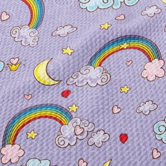 Magic Moon And Rainbow Birdseye Piqué