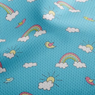 Sun Rainbow Bird Athletic Mesh Flat Back