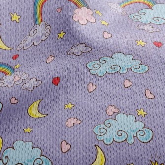Magic Moon And Rainbow Athletic Mesh Flat Back