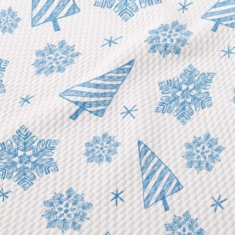 Christmas Tree Snowing Birdseye Piqué