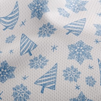 Christmas Tree Snowing Athletic Mesh Flat Back