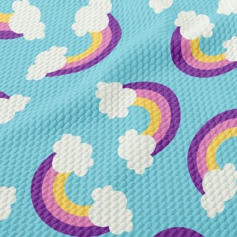 Pink Double Rainbow Birdseye Piqué