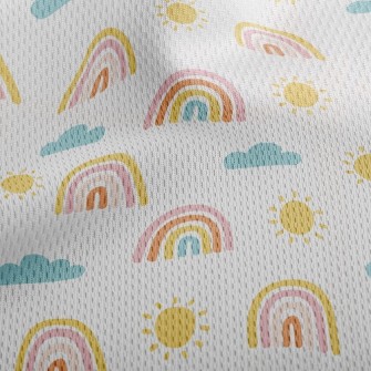 Sun Rainbow Cloud Athletic Mesh Flat Back