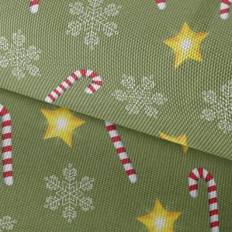 Snowflakes And Candy Canes Waterproof Oxford
