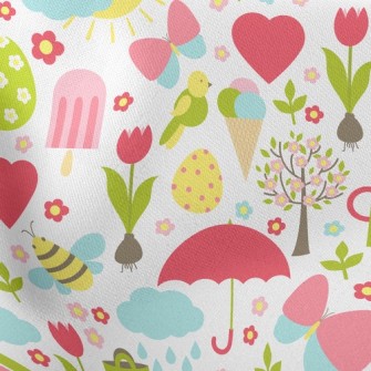 Cute Cartoon Garden Stretch Ponte