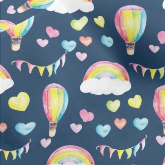 Watercolor Heart And Hot Air B Micro Fleece