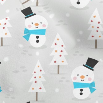 Cute Gentleman Snowman Micro Fleece