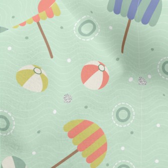 Beach Umbrella Beach Ball Micro Fleece