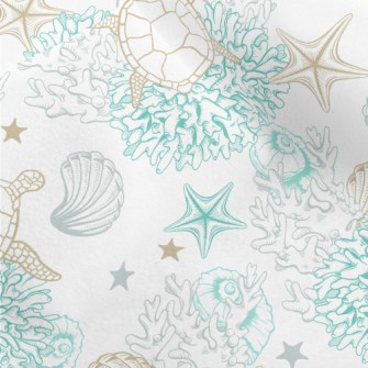 Turtle Coral Shellfish Micro Fleece