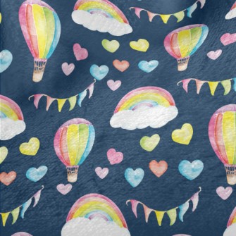 Watercolor Heart And Hot Air B Minky