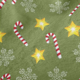 Snowflakes And Candy Canes Minky