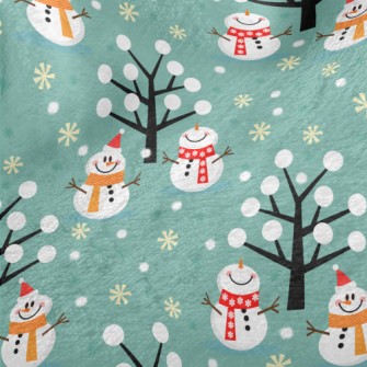Snowman Friends Playing Minky