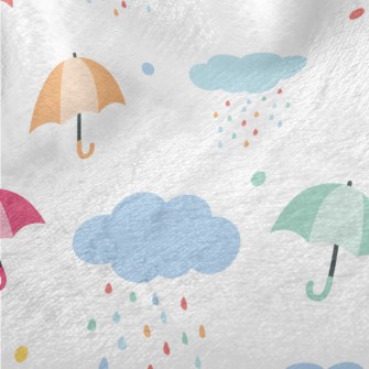 Colorful Flying Umbrellas Minky