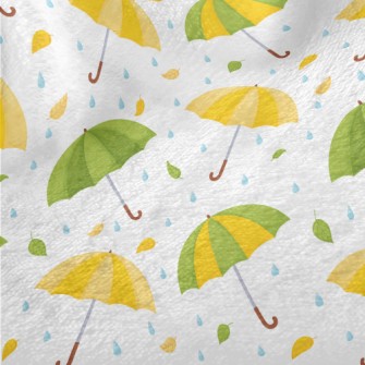 Umbrella Raindrops Fallen Leav Minky