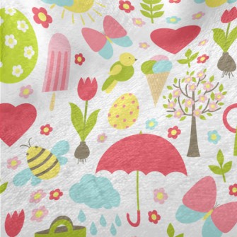 Cute Cartoon Garden Minky