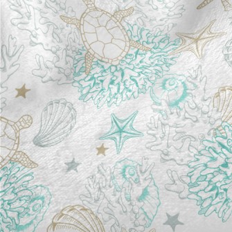 Turtle Coral Shellfish Minky