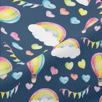 Watercolor Heart And Hot Air B Piqué