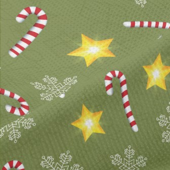 Snowflakes And Candy Canes Piqué
