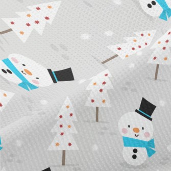 Cute Gentleman Snowman Piqué