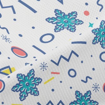 Geometric Snowflakes Piqué