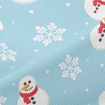 Button Scarf Snowman Piqué