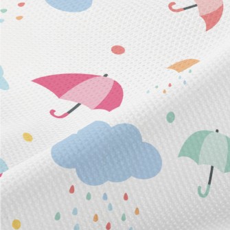 Colorful Flying Umbrellas Piqué