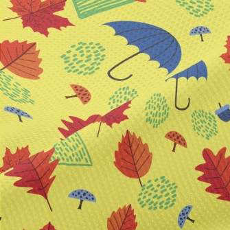 Maple Leaves And Umbrella Piqué