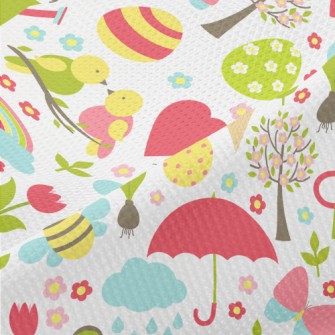 Cute Cartoon Garden Piqué