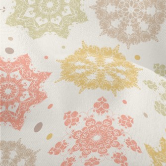Snowflake Tile Illustration Lightweight Performance Linen