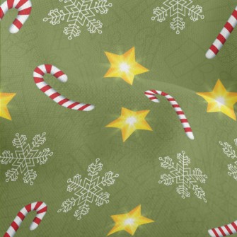 Snowflakes And Candy Canes Lightweight Performance Linen