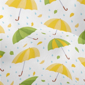 Umbrella Raindrops Fallen Leav Lightweight Performance Linen