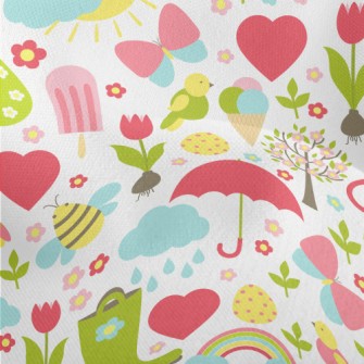 Cute Cartoon Garden Lightweight Performance Linen