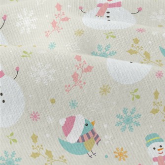 Christmas Bird And Snowman Modern Jersey