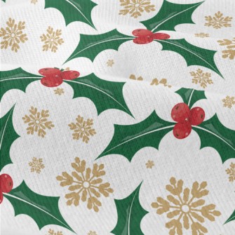Christmas Leaves Berries Modern Jersey