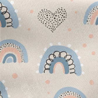 Dots Of Love Graffiti Rainbow Jersey Backed Fleece