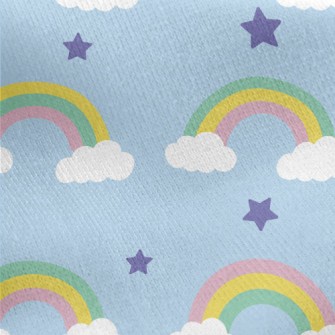 Cartoon Rainbow Jersey Backed Fleece
