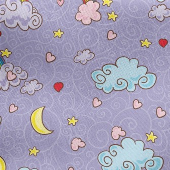 Magic Moon And Rainbow Jersey Backed Fleece