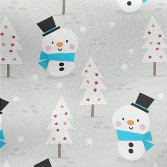 Cute Gentleman Snowman Jersey Backed Fleece