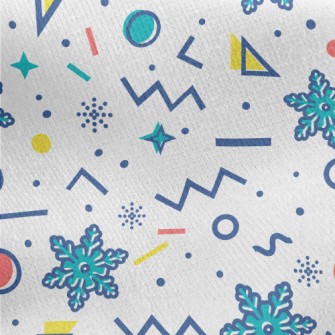 Geometric Snowflakes Jersey Backed Fleece